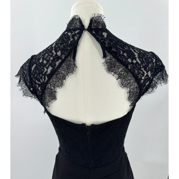 Express Black Lace Pantsuit Open Back Formal Cocktail Jumpsuit Romper Small 2 XS - Picture 6 of 11